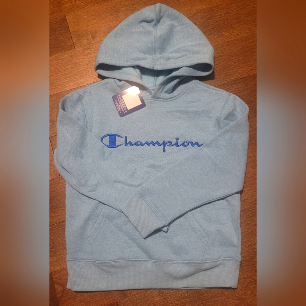 Champion Hoodie/Sweatshirt - Kids - Baby Blue - Size Small